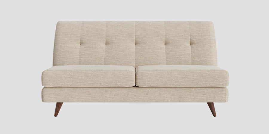Jasmin Fabric 2 Seater Armless Sofa In Ivory Cream Colour - Febonic Living