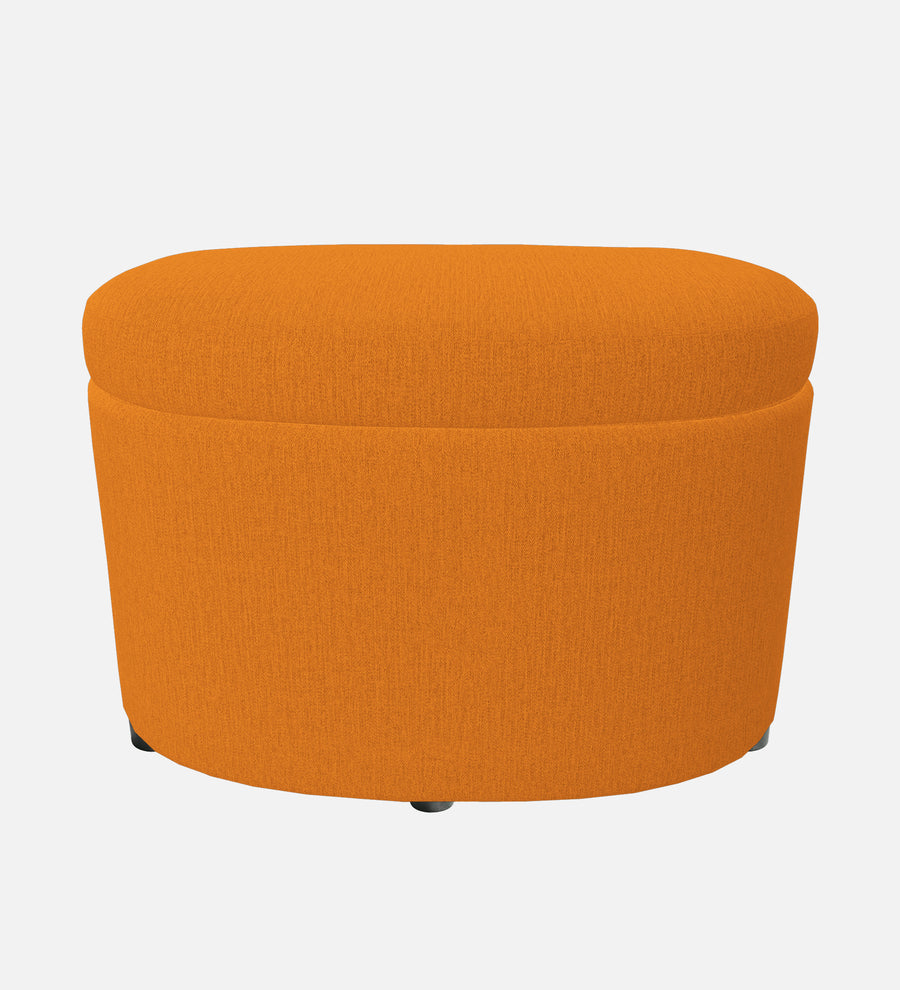 Ruggy Fabric Ottoman In Vivid Orange Colour With Storage - Febonic Living