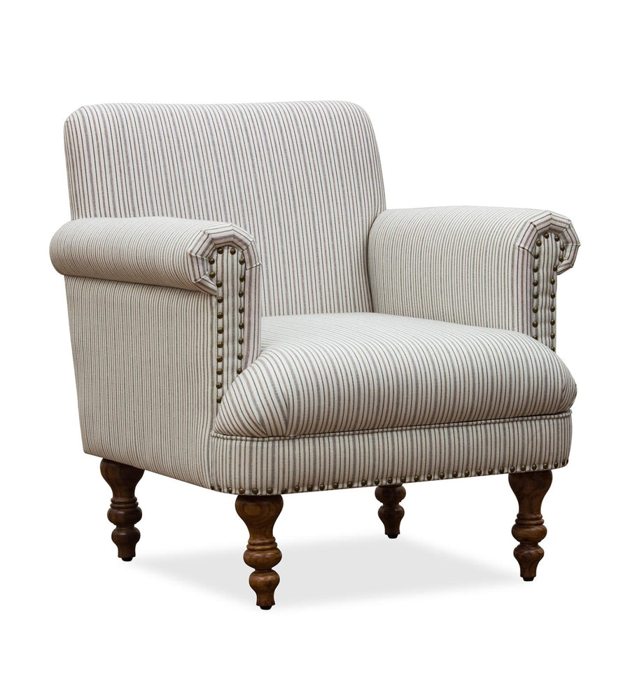 Jensen Printed Fabric Arm Chair In White Colour - Febonic Living