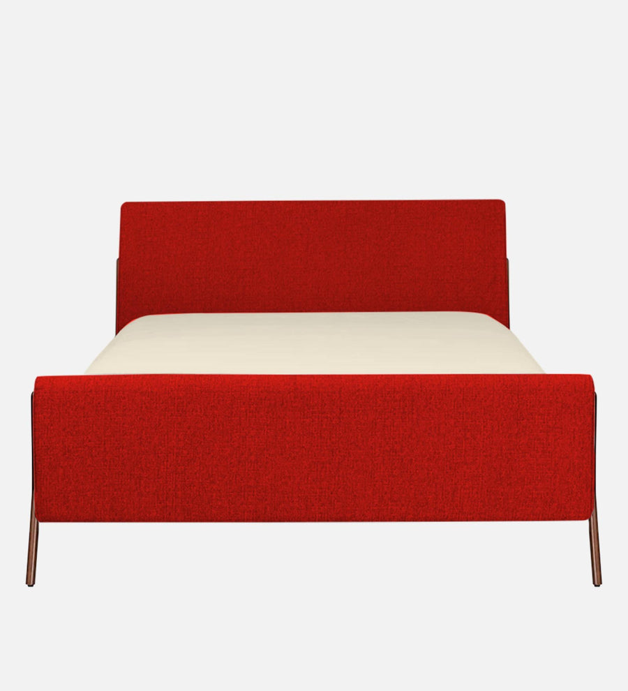 Catla Fabric Upholstered Queen Size Bed In Ruby Red Colour - Febonic Living