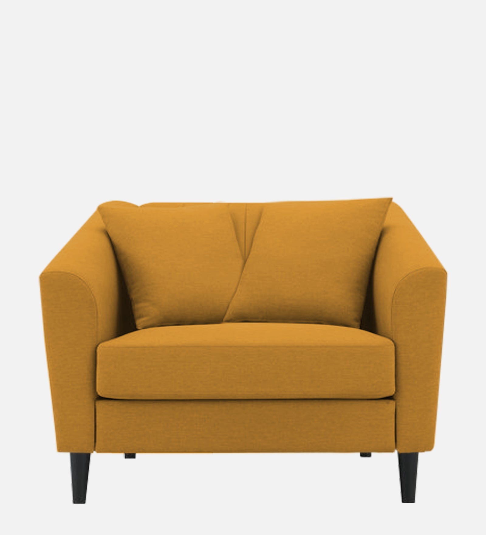 Polon Fabric 1 Seater Sofa In Corn Yellow Colour