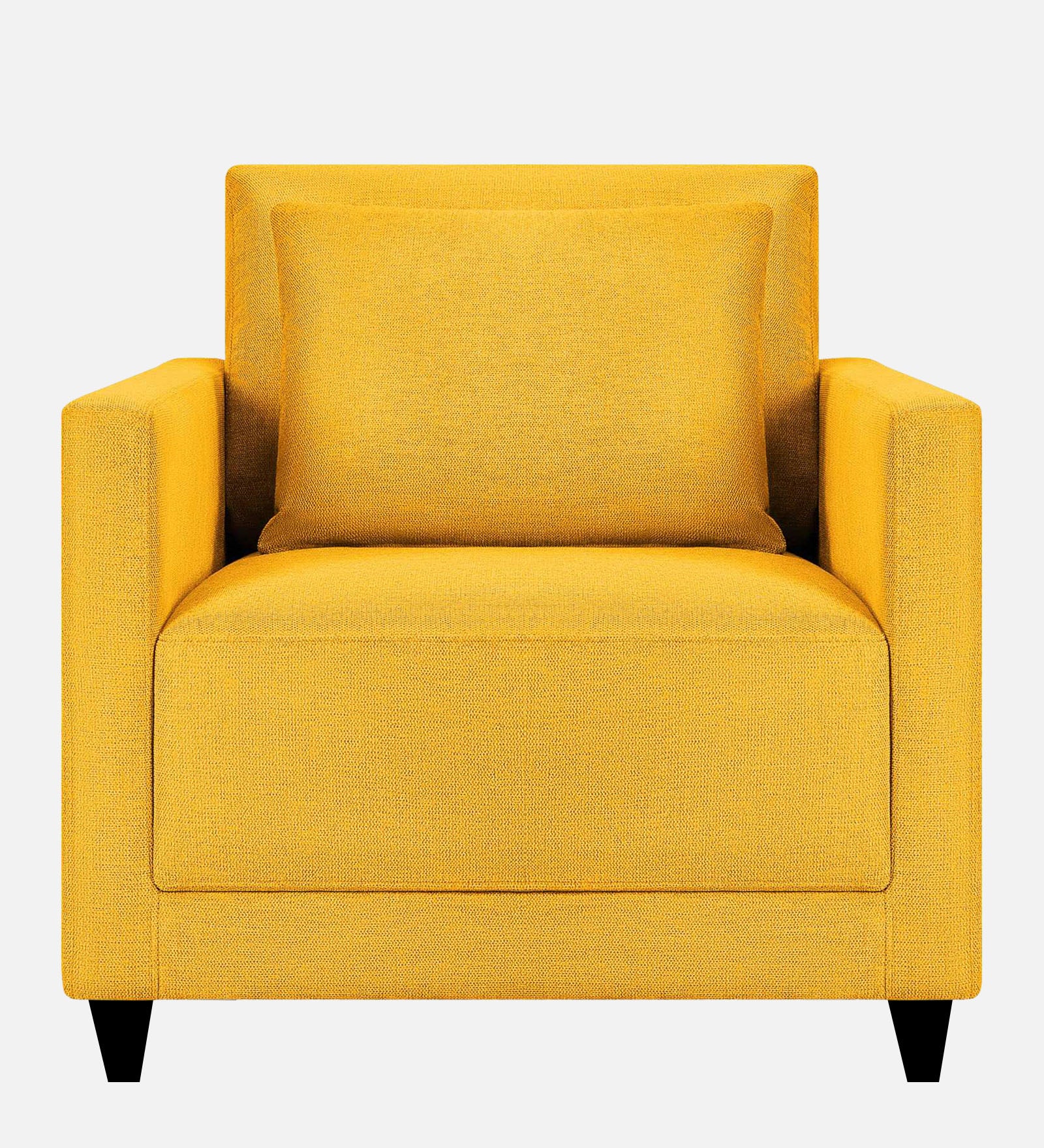 Kera Fabric 1 Seater Sofa in Bold Yellow Colour