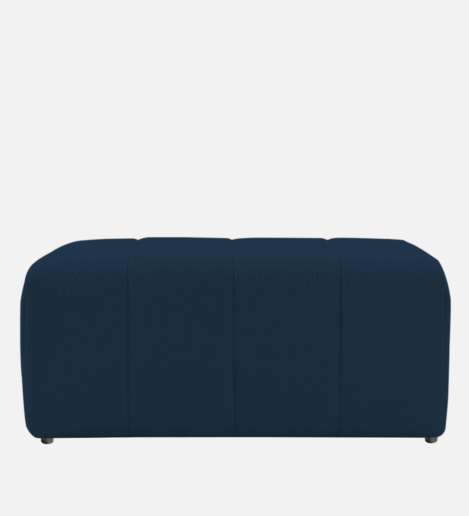 Lark Fur Fabric Pouffe in Danim Blue Colour