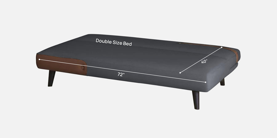 Vedan Fabric 3 Seater Convertible Sofa Cum Bed In Maba Grey Colour - Febonic Living