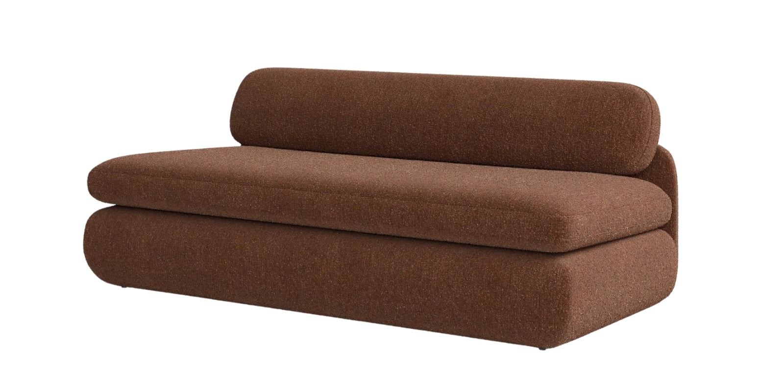 Soren Fur Fabric 3 Seater Sofa In Bringo Brown Colour