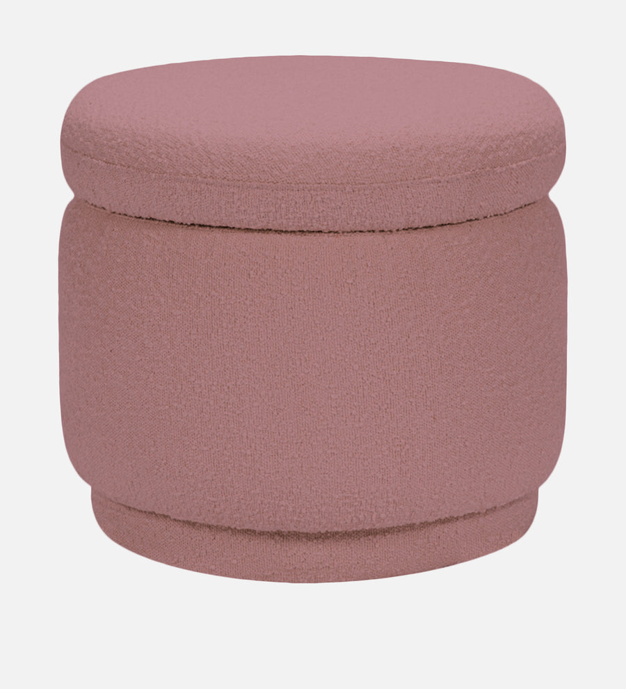Noki Boucle Fabric Ottoman In Basi Pinc Colour With Storage - Febonic Living