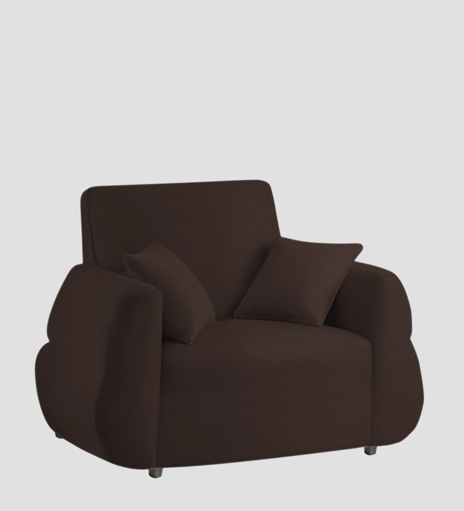 Jack Fabric 1 Seater Sofa In  Coffee Brown Colour - Febonic Living
