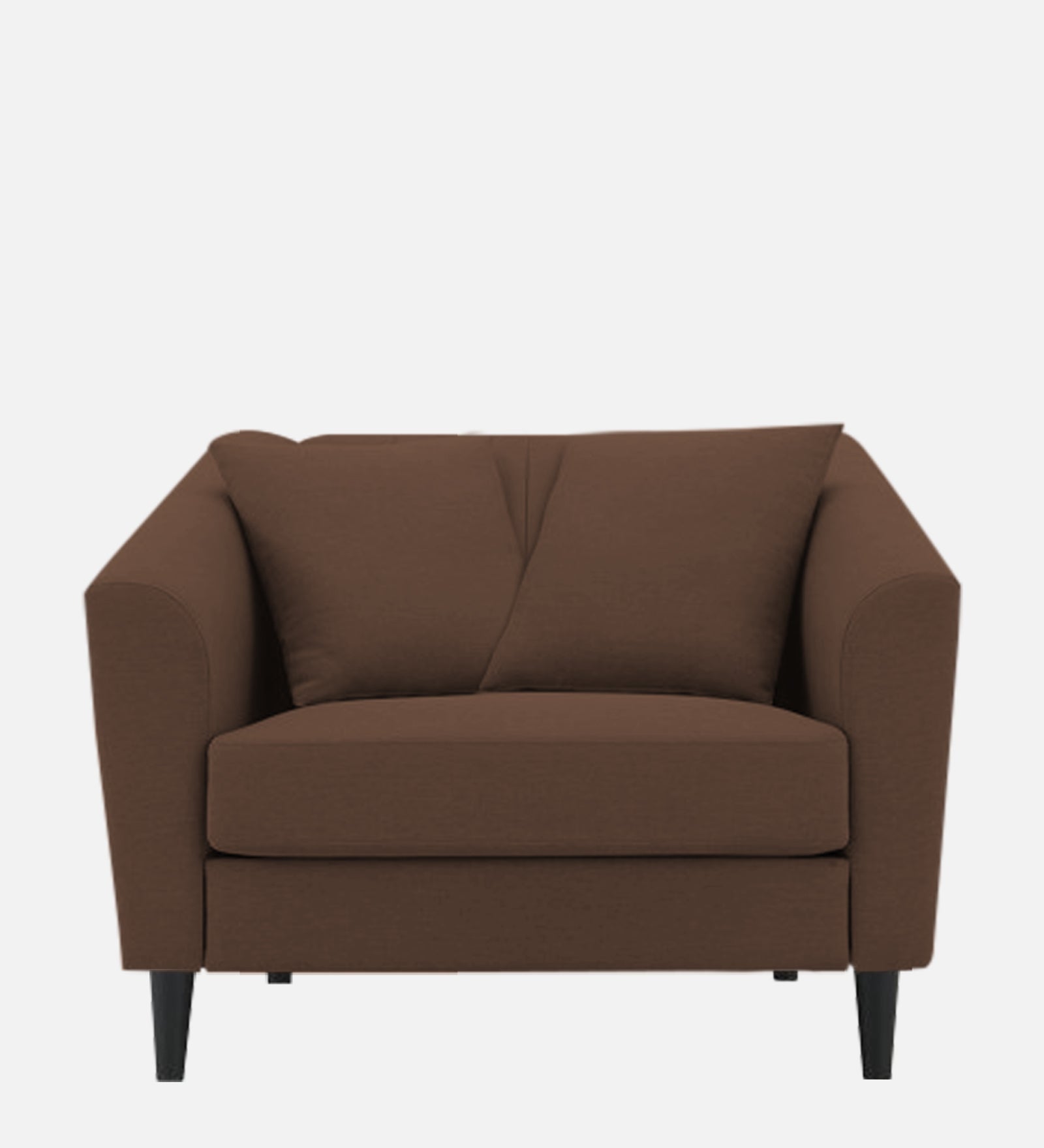 Polon Fabric 1 Seater Sofa In Ash Brown Colour