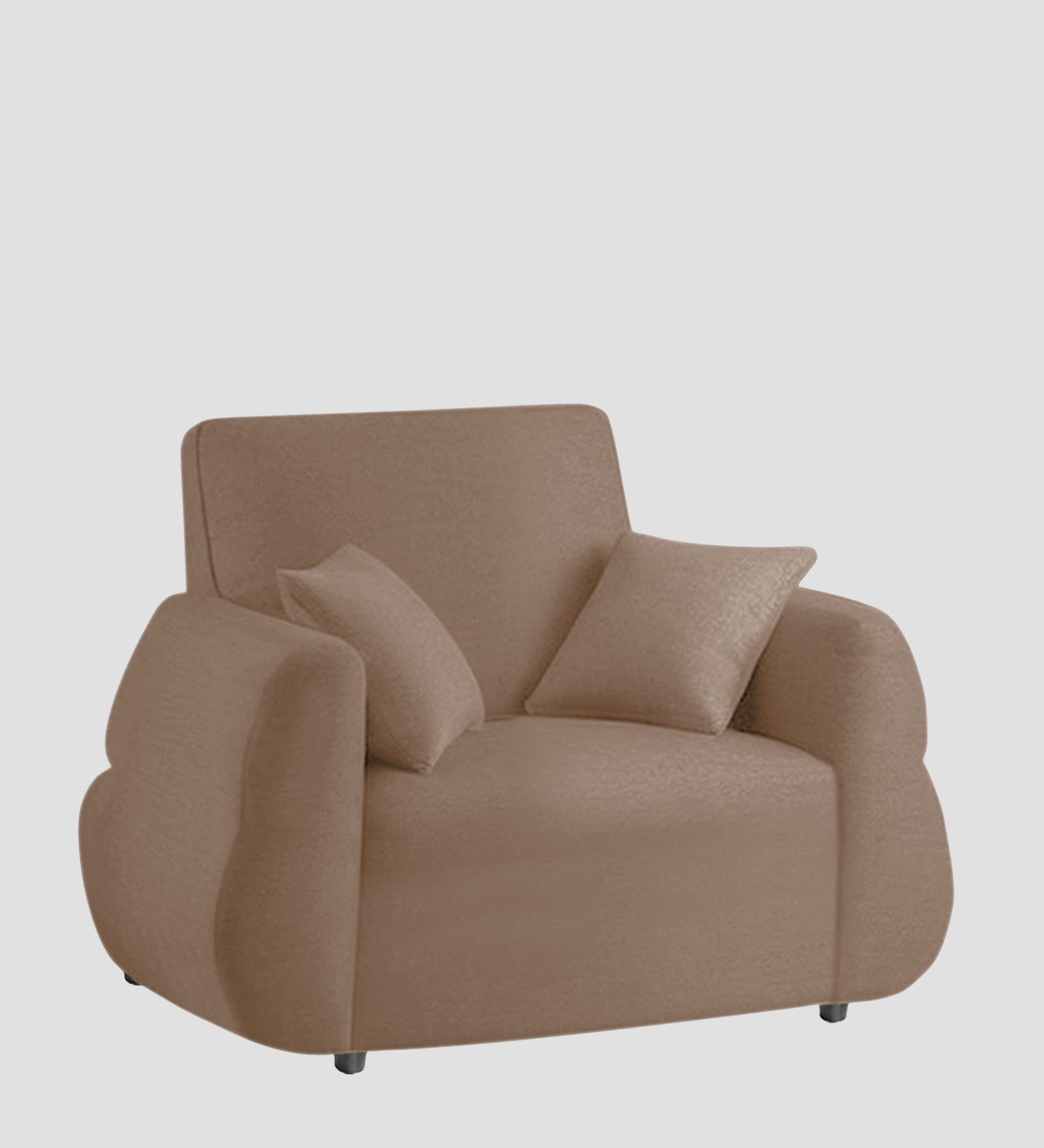 Jack Fabric 1 Seater Sofa In  Cookie Beige Colour - Febonic Living