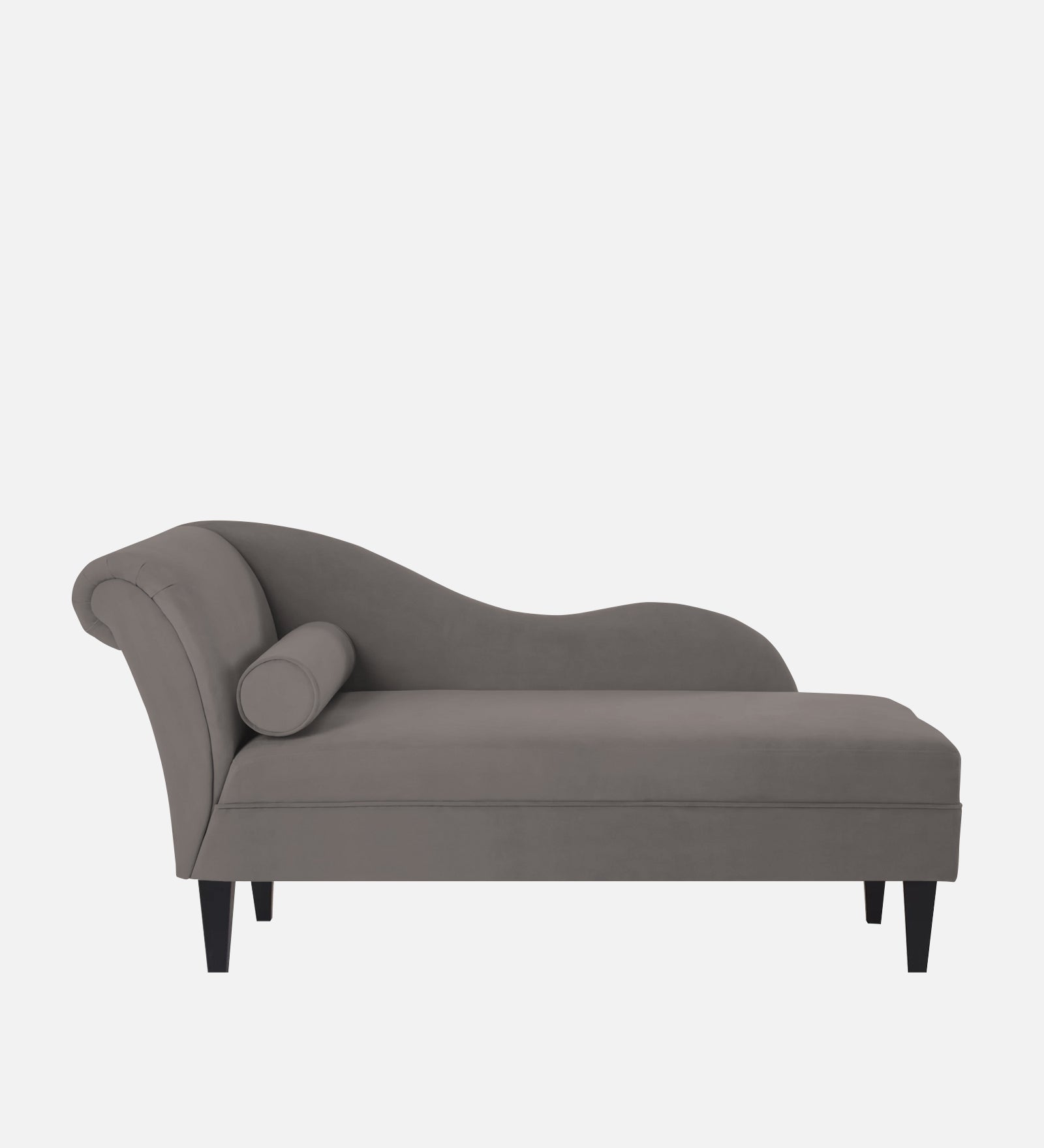 Rana Velvet RHS Chaise Lounger In Pearl grey Colour