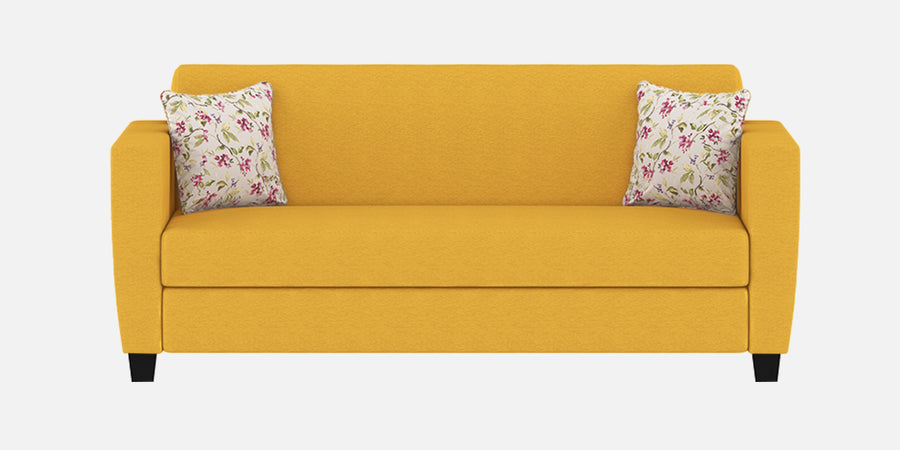 Gozi Fabric 3 Seater Sofa In Bold Yellow Colour - Febonic Living