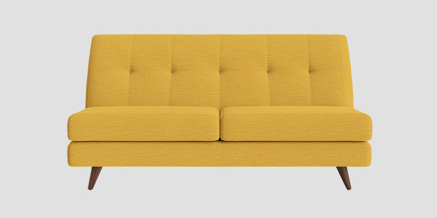 Jasmin Fabric 2 Seater Armless Sofa In Bold Yellow Colour - Febonic Living