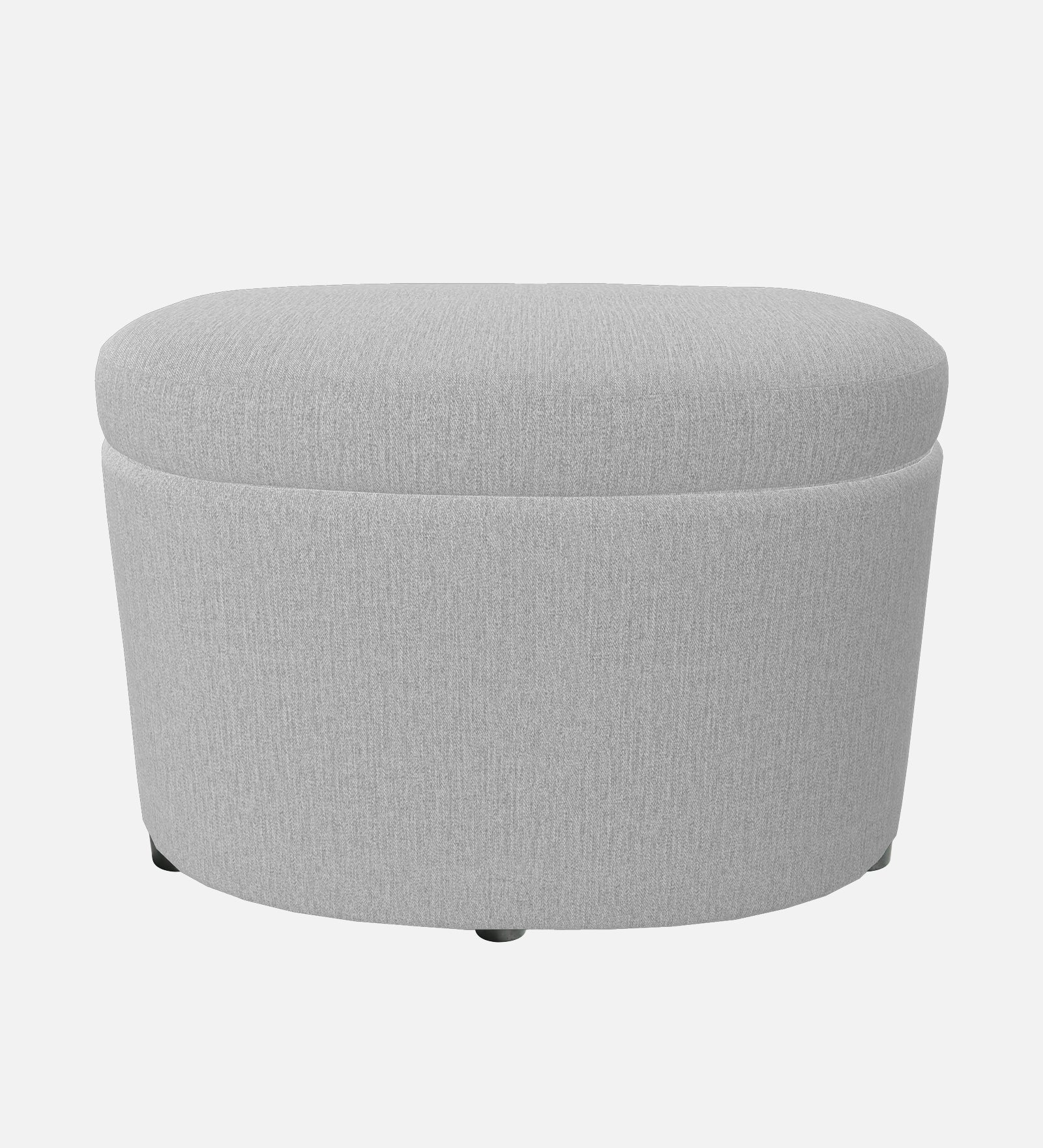 Ruggy Fabric Storage Ottoman in Lit Grey Colour