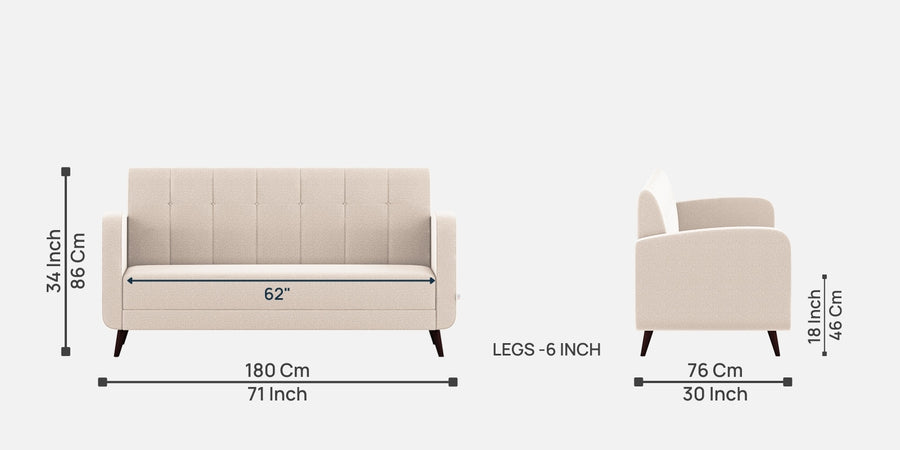 Wiki Velvet 3 Seater Sofa In Camel Beige Colour - Febonic Living