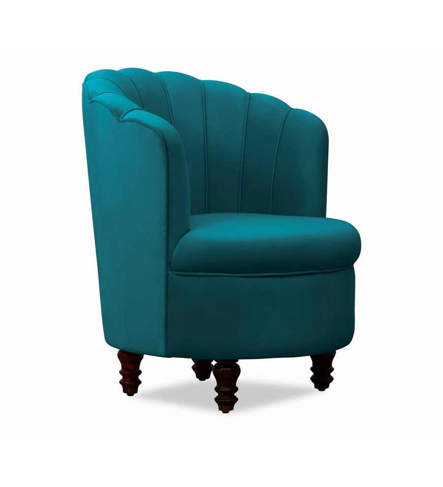 Clark Velvet Slipper Chair In Arabian Green Colour - Febonic Living