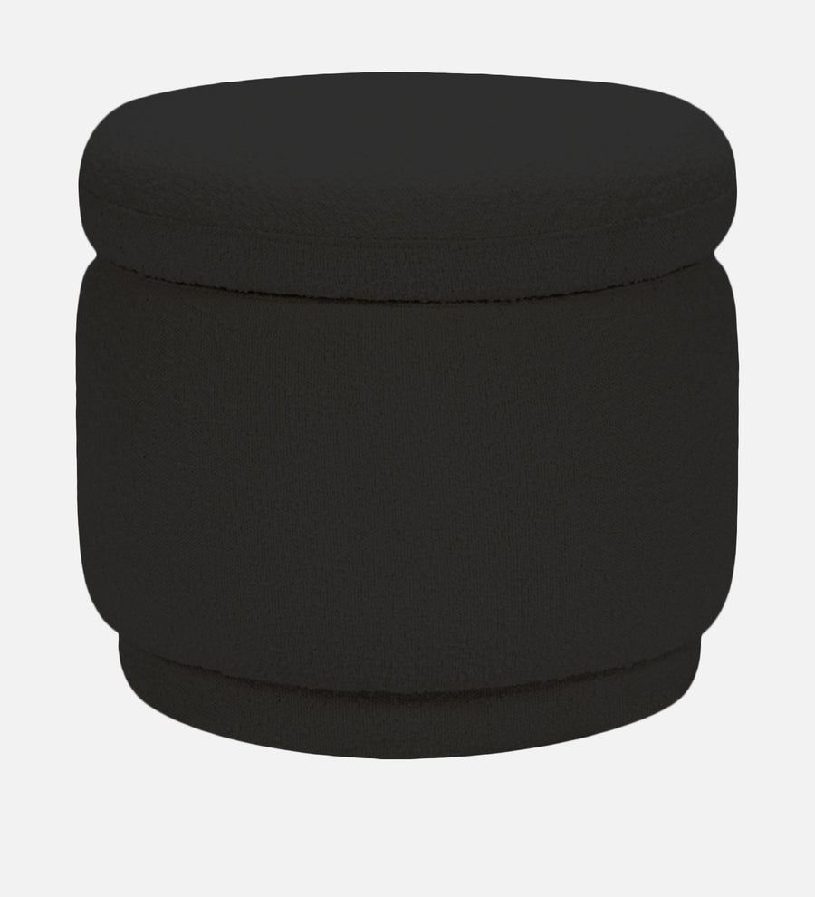 Noki Boucle Fabric Ottoman In Cloud Grey Colour With Storage - Febonic Living