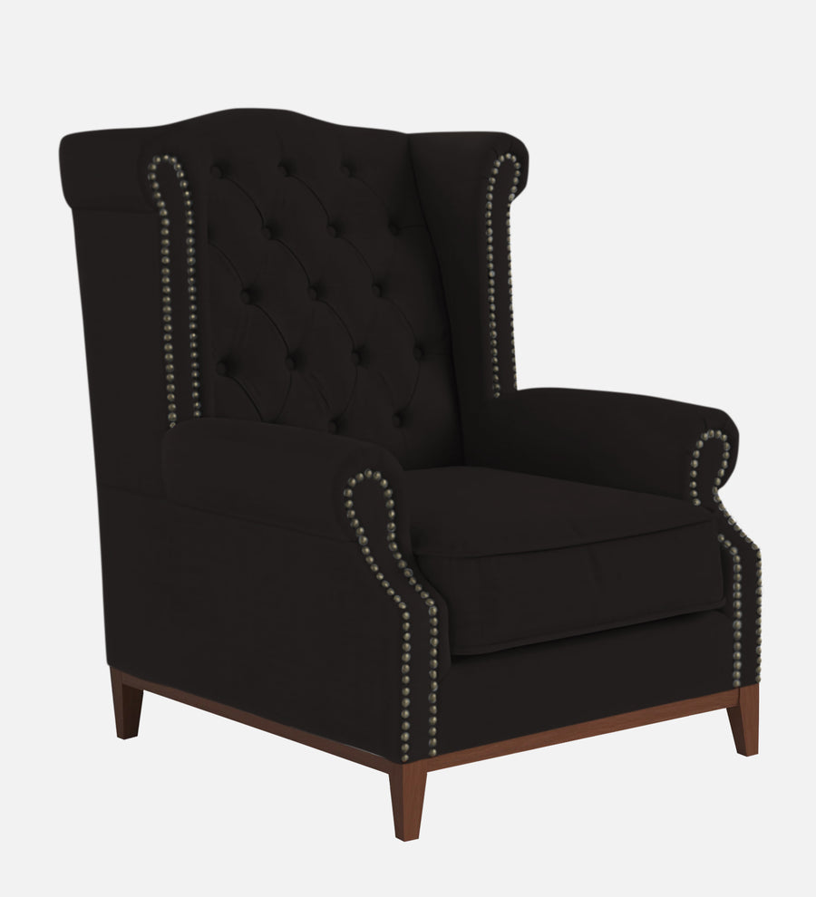 Nory Fabric Wing Chair In Cara Brown Colour - Febonic Living