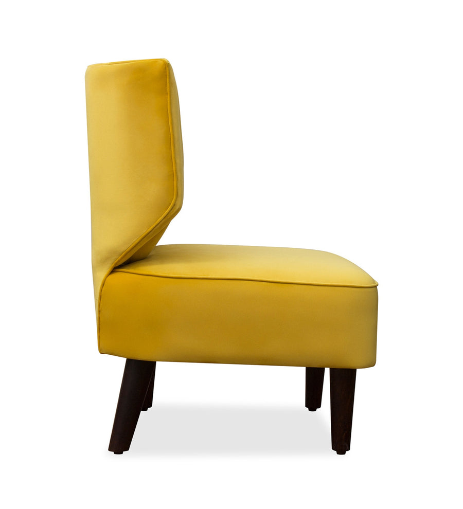 Robby Velvet Slipper Chair In Turmeric Yellow Colour - Febonic Living