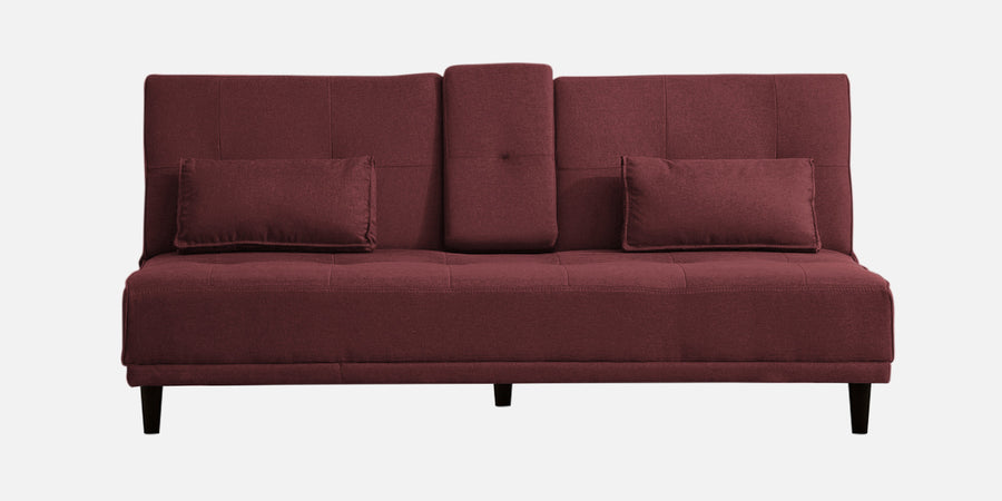 Jerry Fabric 3 Seater Convertible Sofa Cum Bed In Blaze Red Colour - Febonic Living