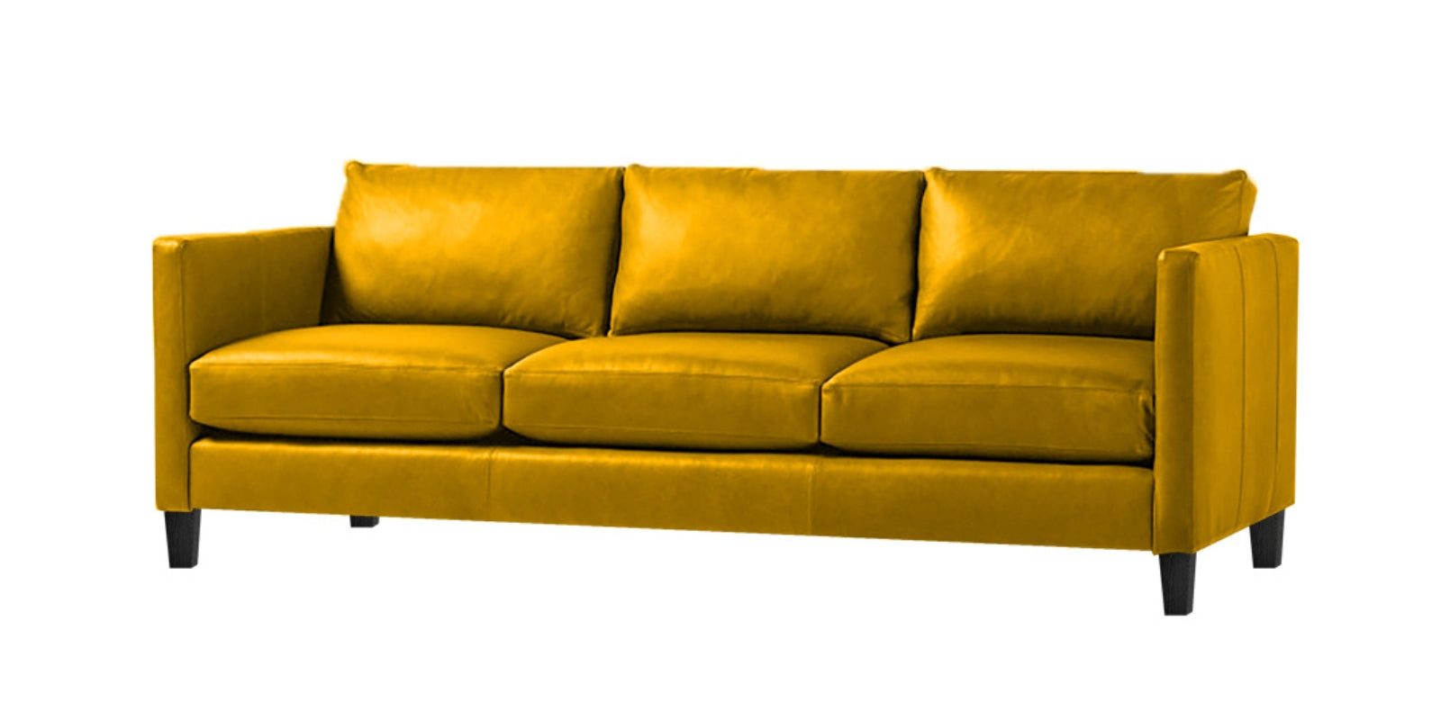 Livi Leatherette 3 Seater Sofa in Lama Yellow Colour