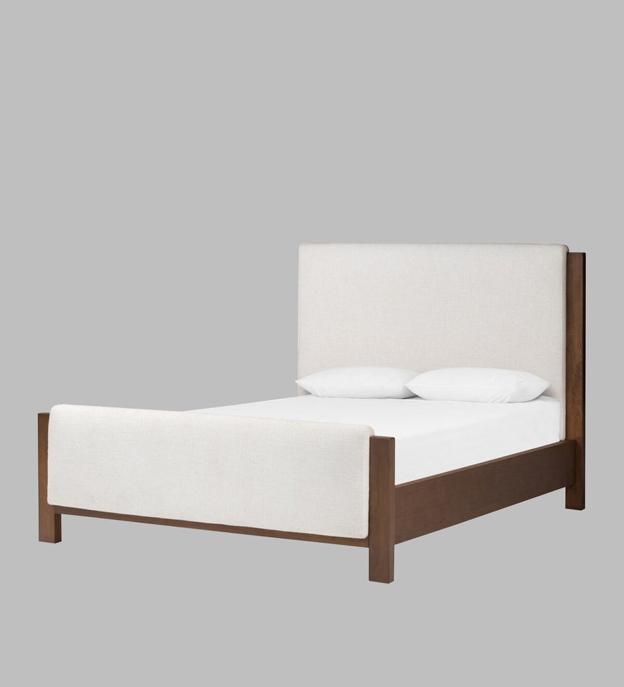 Zoro Boucle Upholstered King Size Bed In Shell White Colour - Febonic Living
