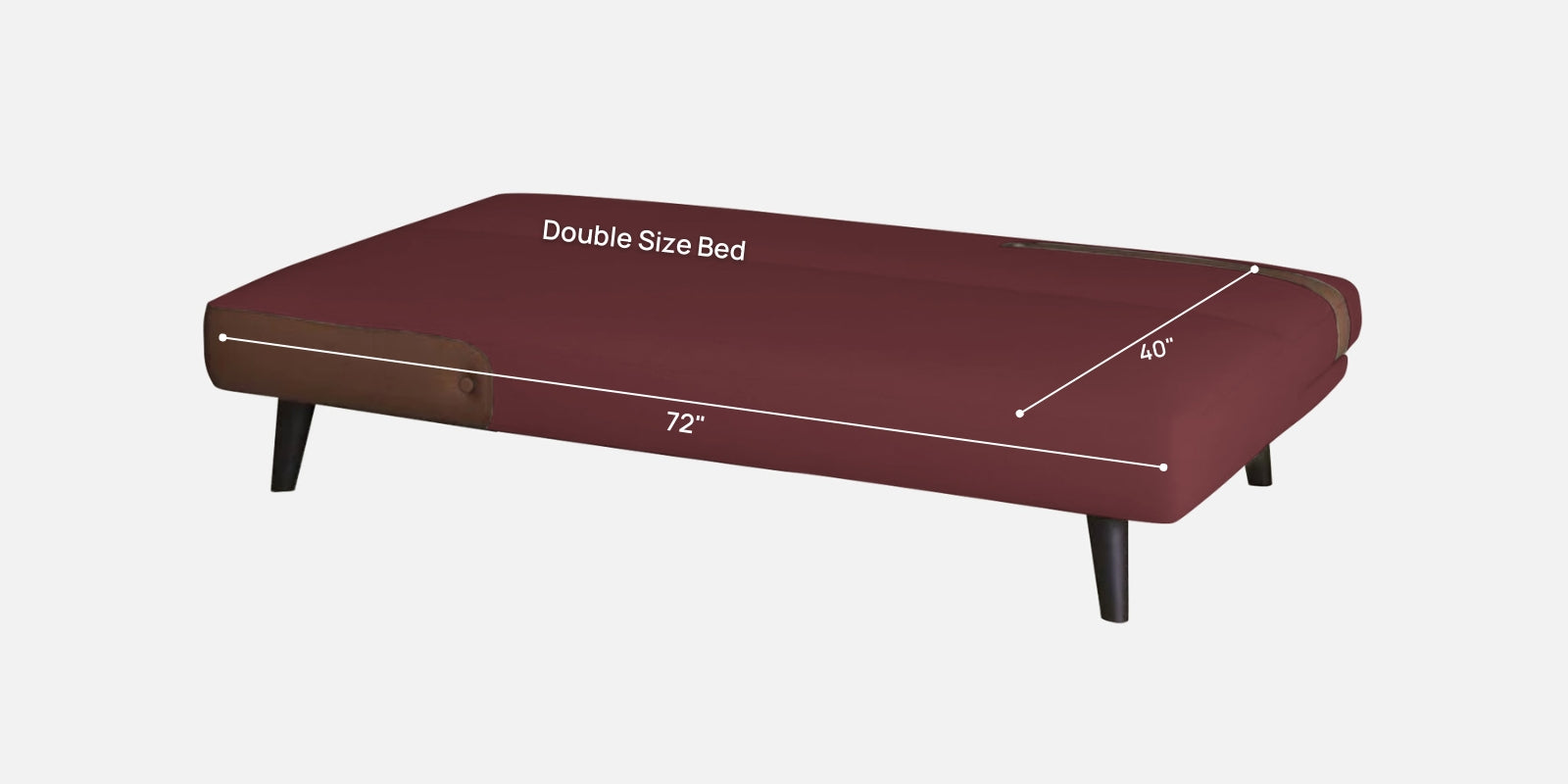 Vedan Fabric Convertible Sofa Cum Bed In Blaze Red Colour