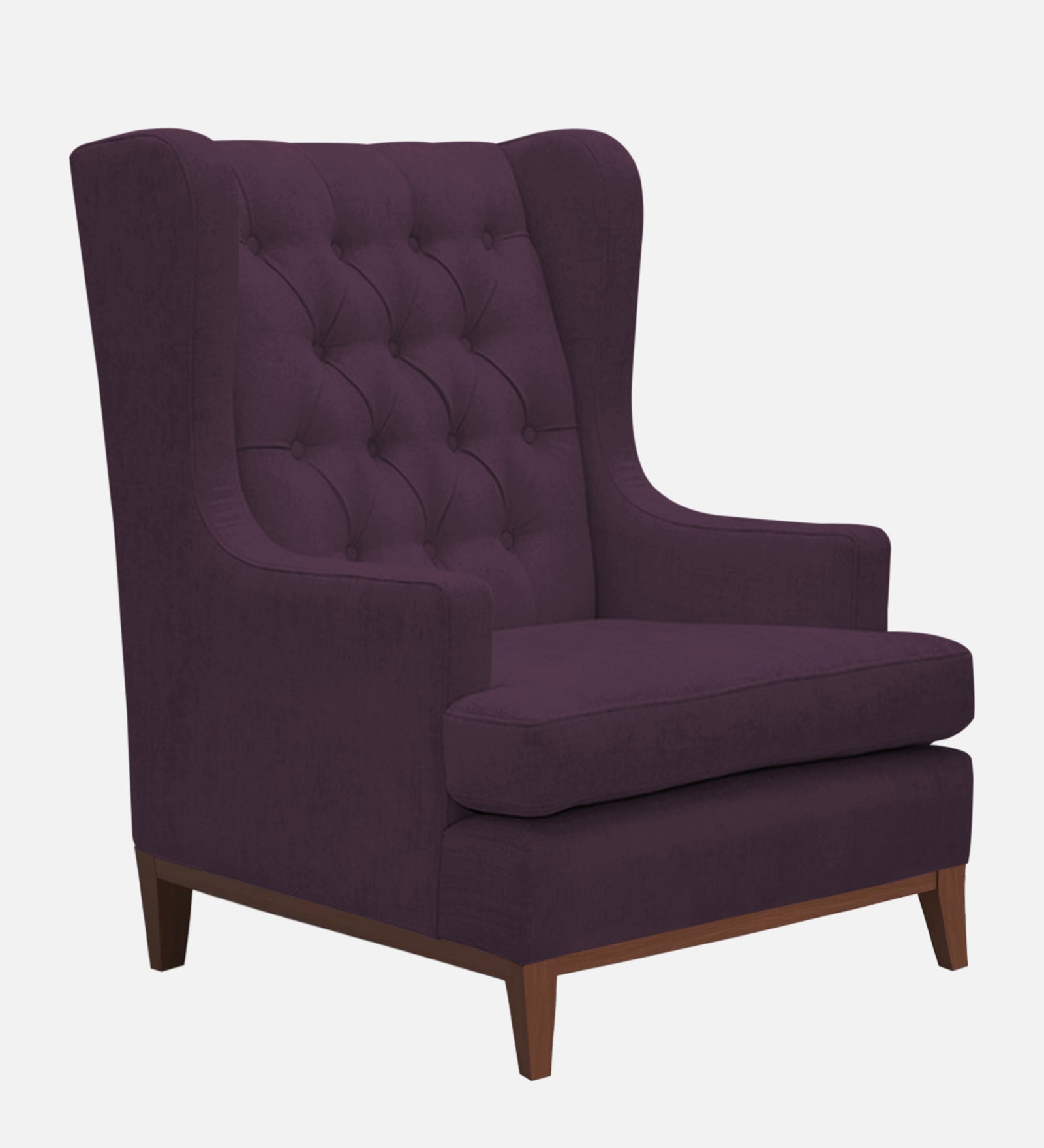 Panas Fabric 1 Seater Wing Chair in Greek Purple Colour