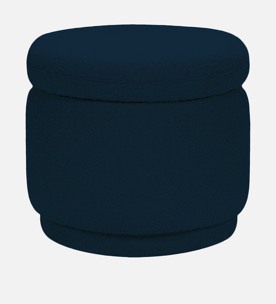 Noki Boucle Fabric Ottoman In Danim Blue Colour With Storage - Febonic Living