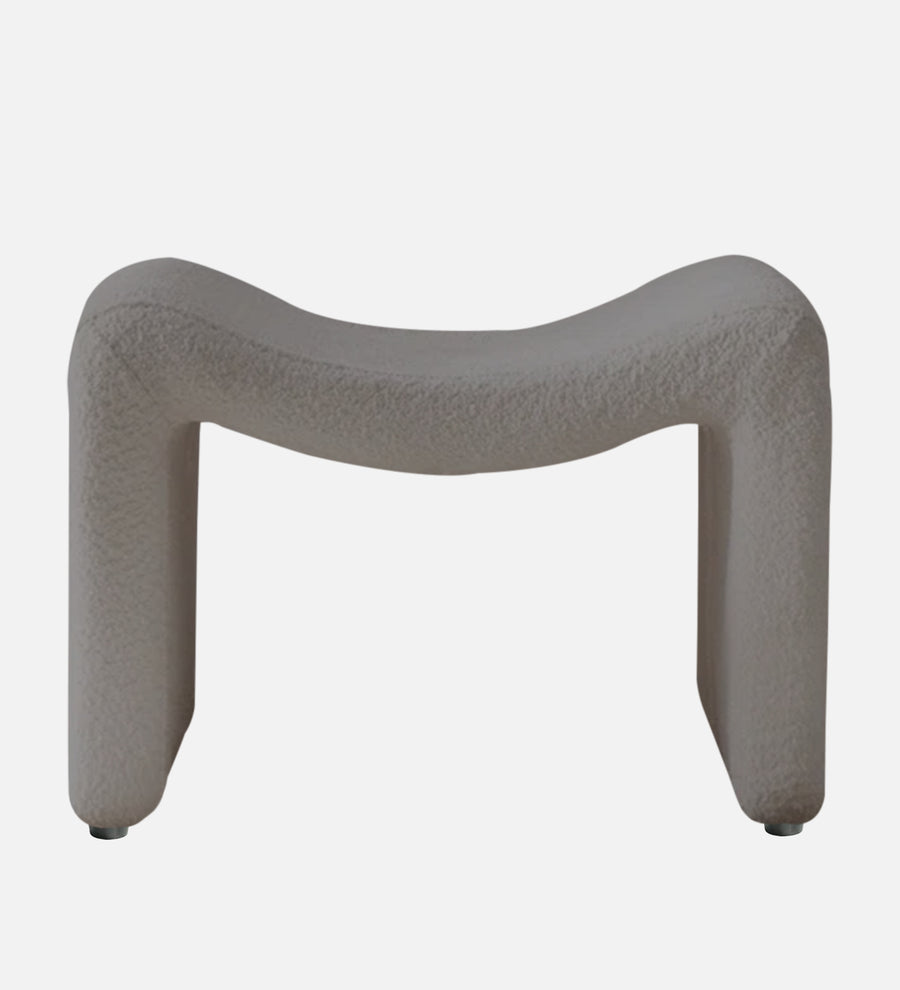 Olive Boucle Foot Stool In Swedan Gary Colour - Febonic Living