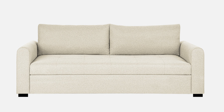 Sigma Fabric 3 Seater Sofa In Ivory Cream Colour - Febonic Living