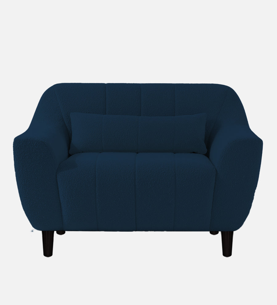 Nesco Boucle Fabric 1 Seater Sofa In Denim Blue Colour - Febonic Living