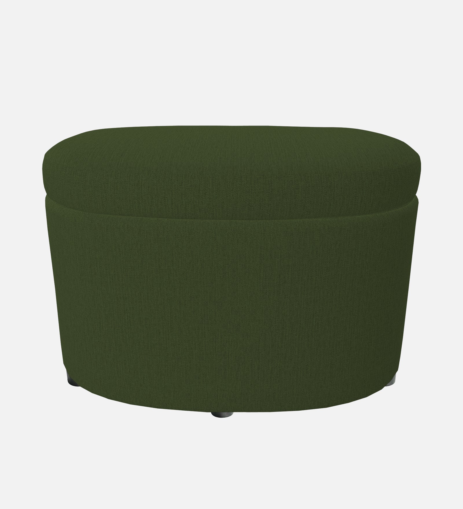 Ruggy Fabric Storage Ottoman in Olive Green Colour