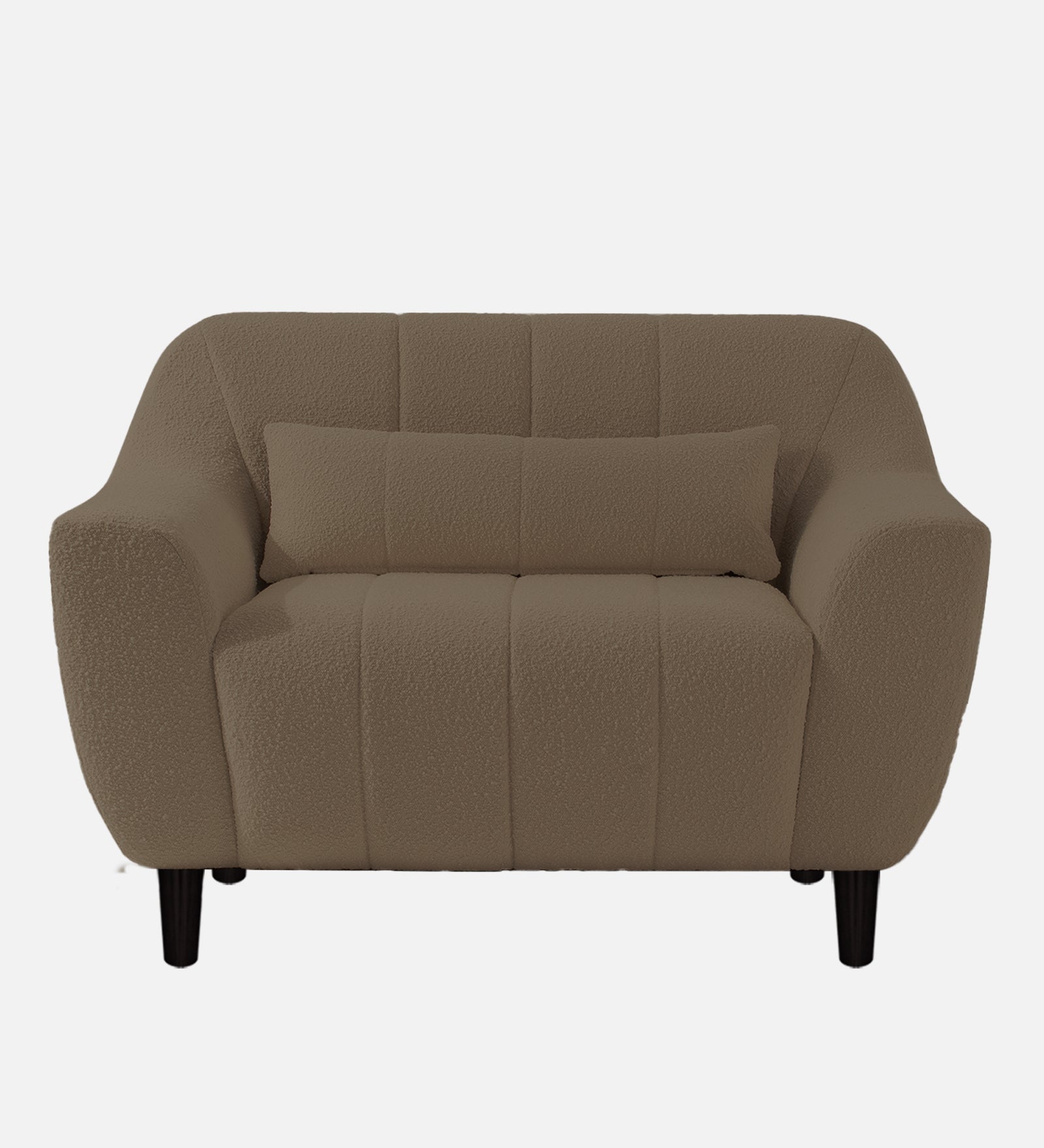 Nesco Fur Fabric 1 Seater Sofa in Caro Beige Colour