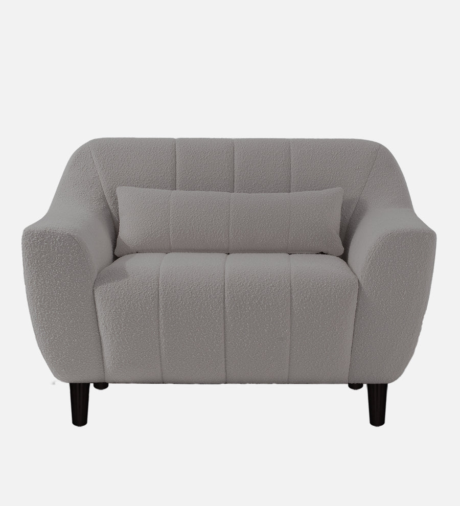 Nesco Boucle Fabric 1 Seater Sofa In Sweden Grey Colour - Febonic Living