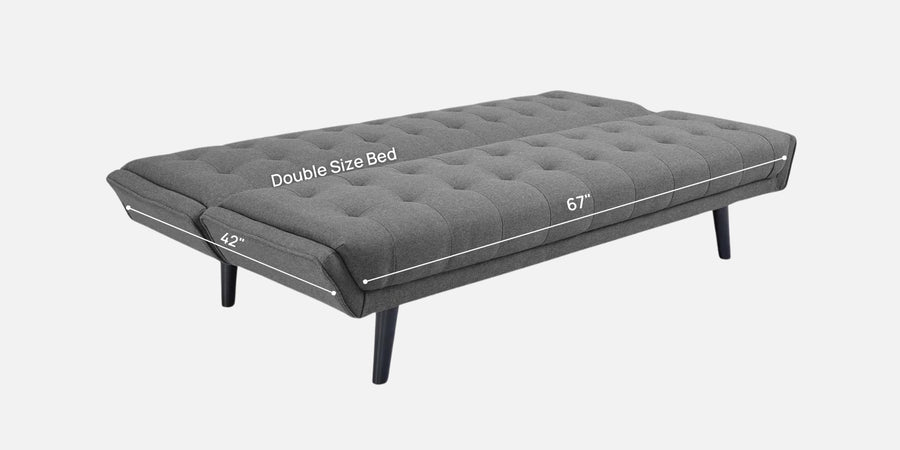 Saso Fabric 3 Seater Convertible Sofa Cum Bed In Charcoal Grey - Febonic Living