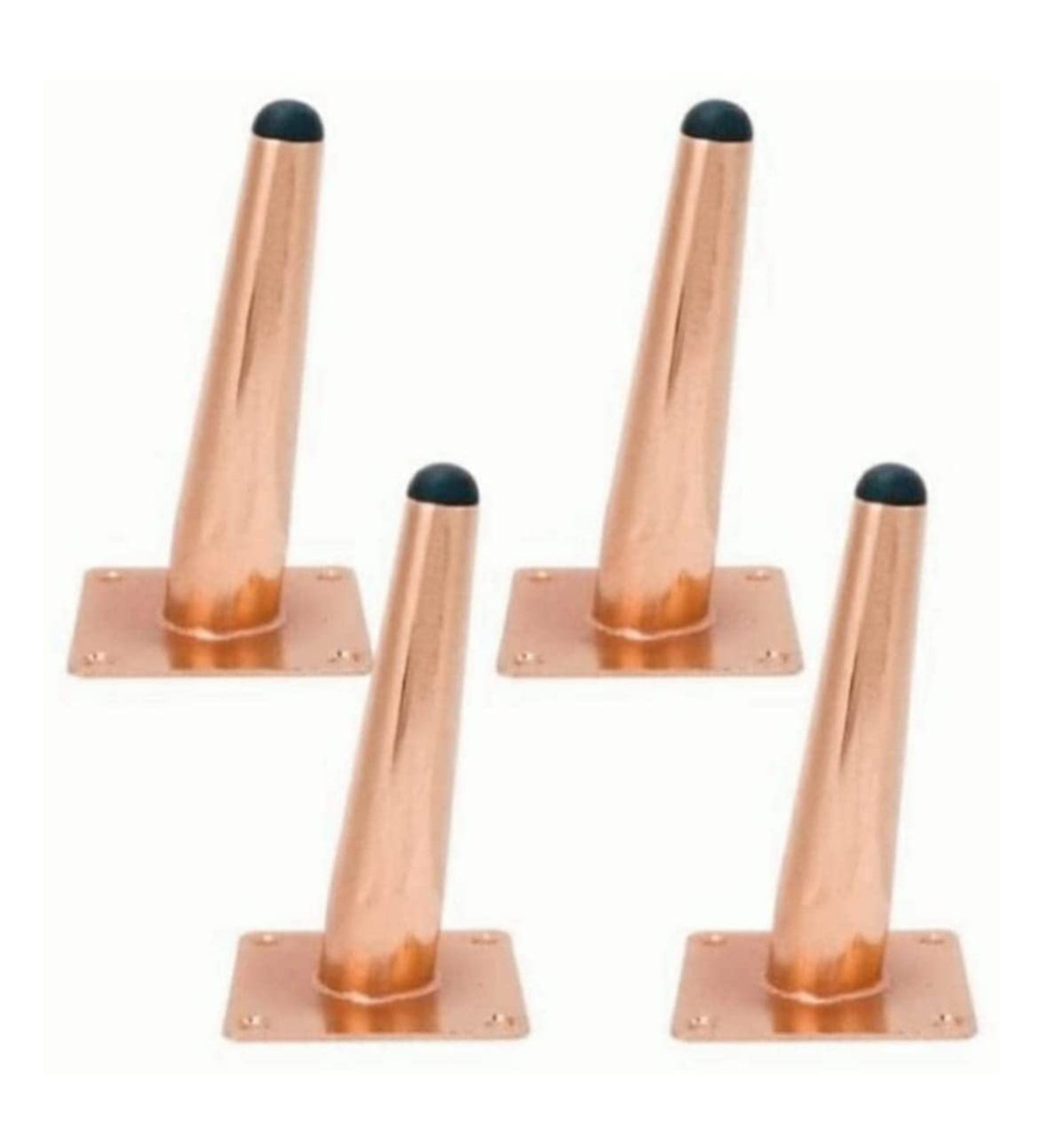 Dami 8-Inch Cone-Shaped Metal Leg Set for Sofas with a Glossy Finish - Includes 4 Pieces