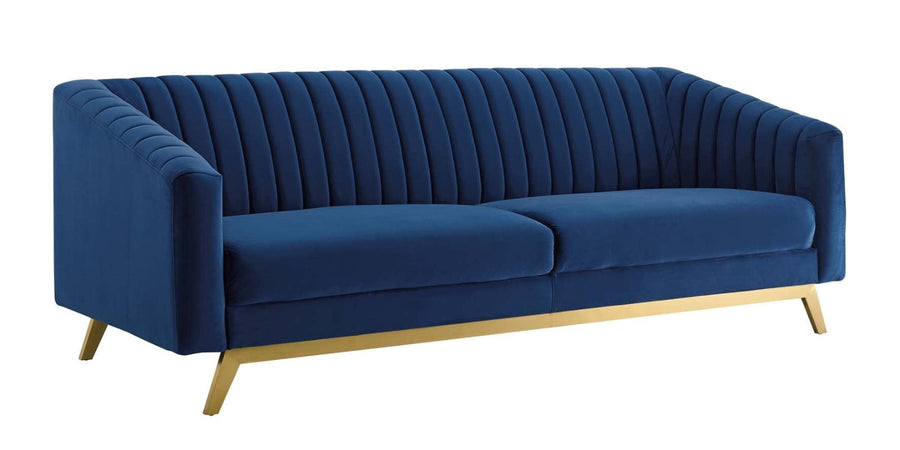 Grammy Velvet 3 Seater Sofa In Imperial Blue Colour - Febonic Living
