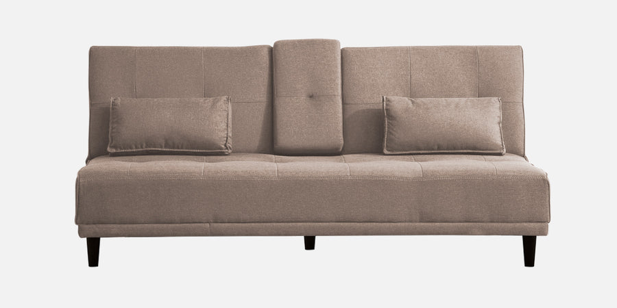 Jerry Fabric 3 Seater Convertible Sofa Cum Bed In Kadhi Beige Colour - Febonic Living