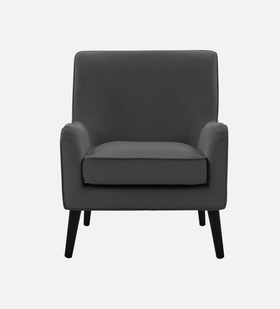 Ame Velvet Arm Chair In Davy Grey Colour - Febonic Living