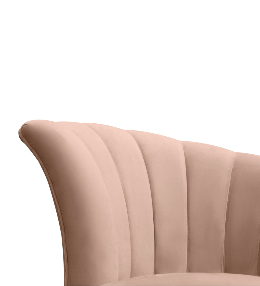 Davo Velvet Slipper Chair In Camel Beige Colour - Febonic Living