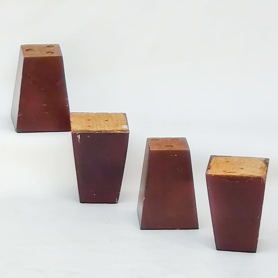 Aman 4 Inch Tapered Leg Set For Sofas With A Brown Finish 4 Pieces - Febonic Living
