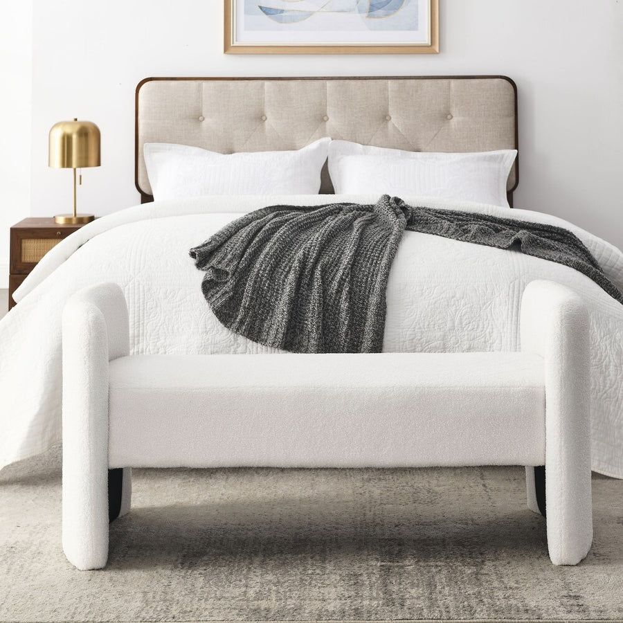 Havana Boucle 2 Seater Recamier In Shell White Colour - Febonic Living