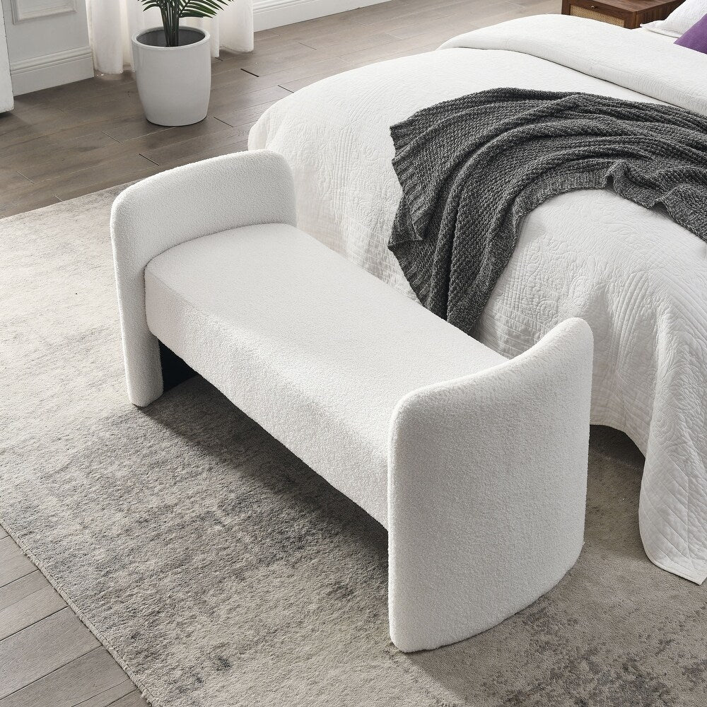 Havana Boucle 2 Seater Recamier In Shell White Colour - Febonic Living
