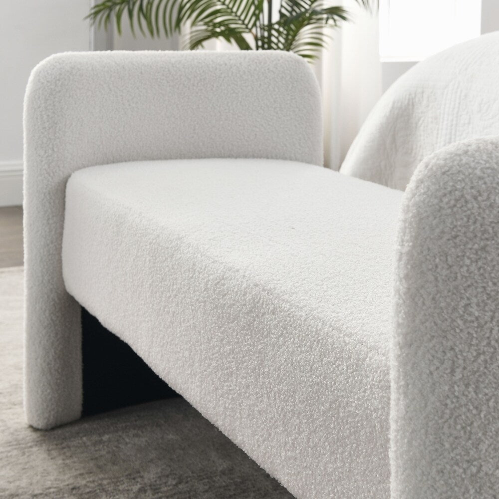 Havana Boucle 2 Seater Recamier In Shell White Colour - Febonic Living