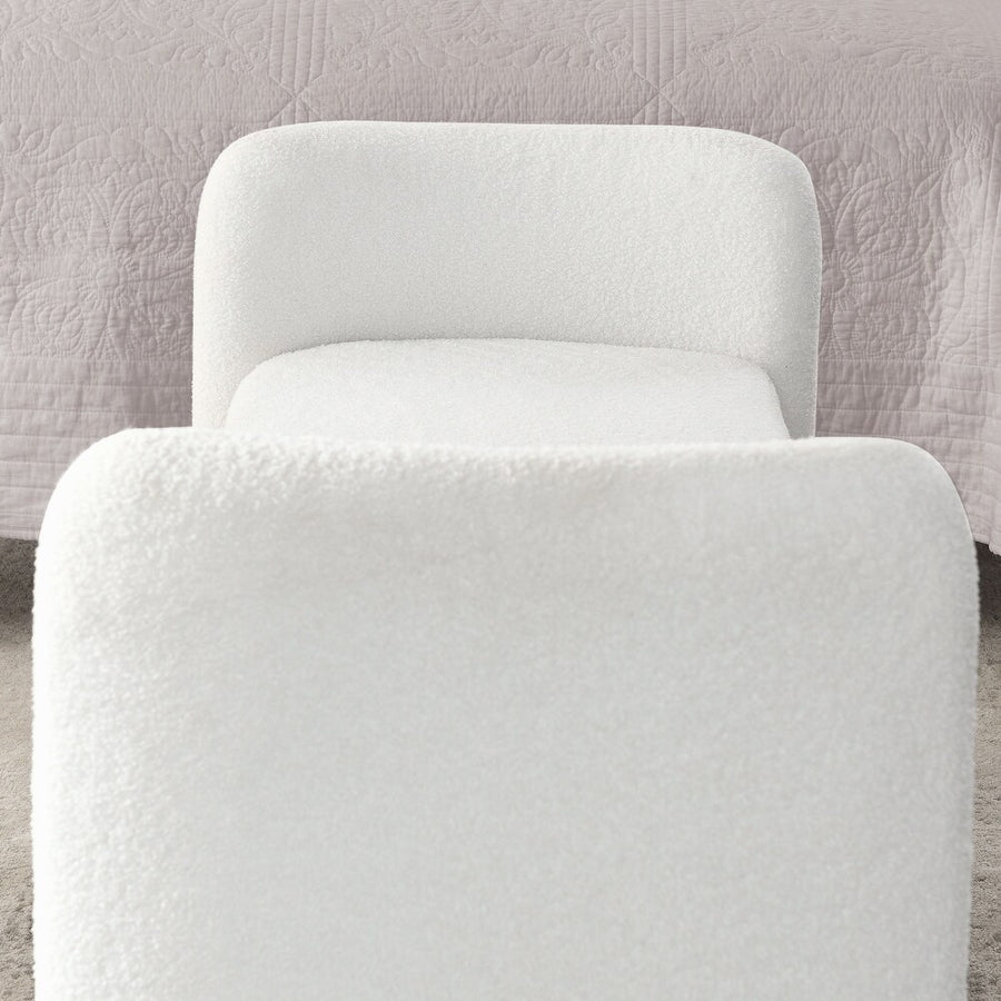 Havana Boucle 2 Seater Recamier In Shell White Colour - Febonic Living