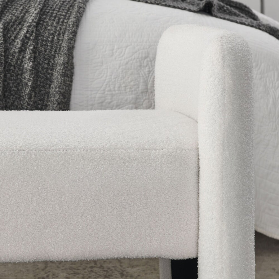 Havana Boucle 2 Seater Recamier In Shell White Colour - Febonic Living
