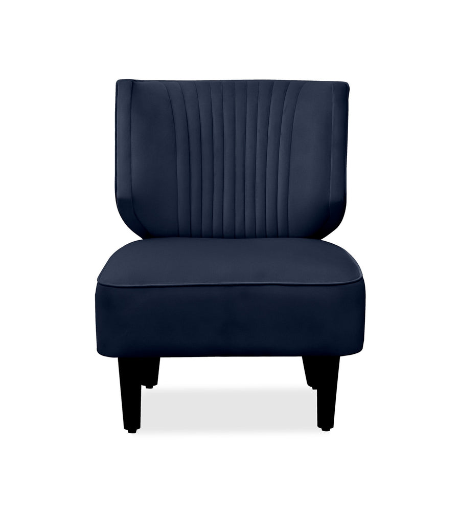 Robby Velvet Slipper Chair In Dark Blue Colour - Febonic Living
