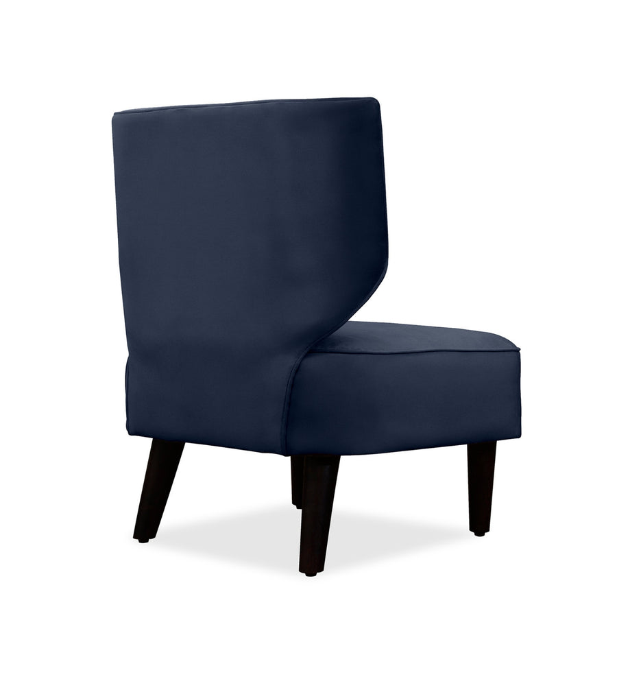 Robby Velvet Slipper Chair In Dark Blue Colour - Febonic Living
