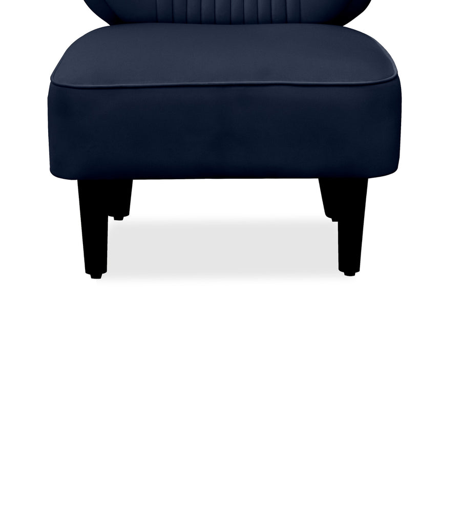 Robby Velvet Slipper Chair In Dark Blue Colour - Febonic Living