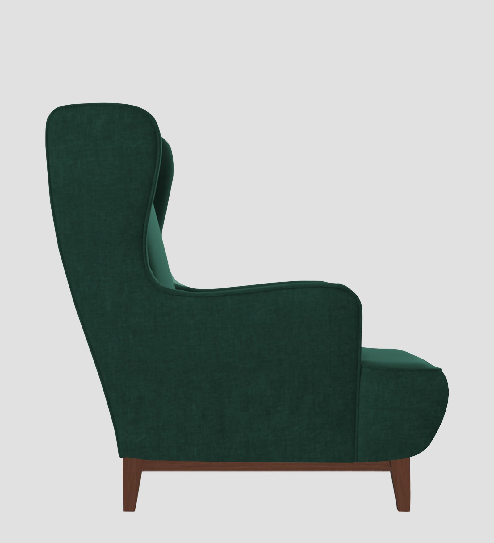 Suri Velvet 1 Seater Wing Chair in Forest Green Colour